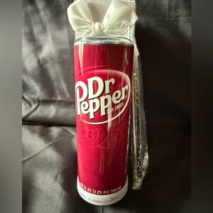 New Dr Pepper 20oz Insulated Tumbler with Lid, Nonslip Bottom, Straw and Cleaner